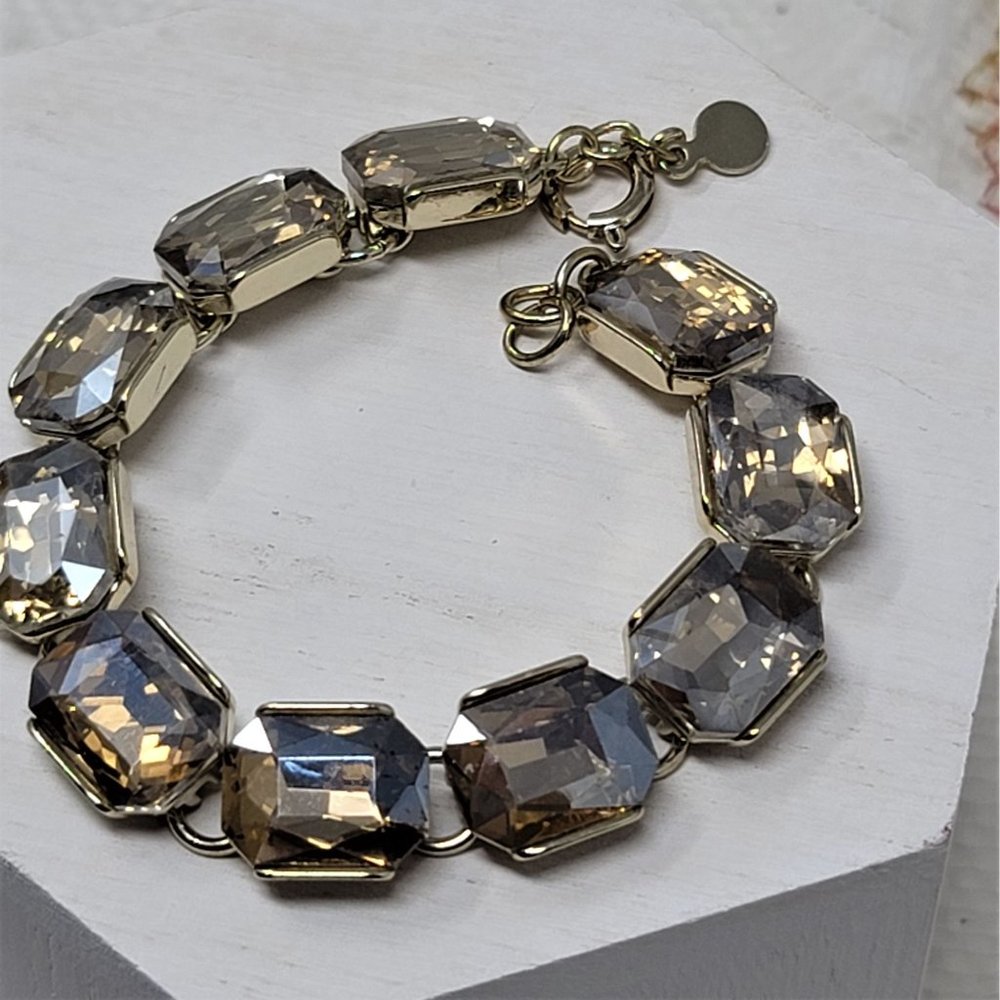 Sparkling Loft Bracelet Topaz Rhinestones 7" Long